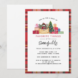 Convites Férias de Natal xadrez Festas de Coisas Favoritas