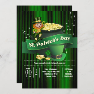 Convites Férias de St Patricks, pote de ouro irlandês
