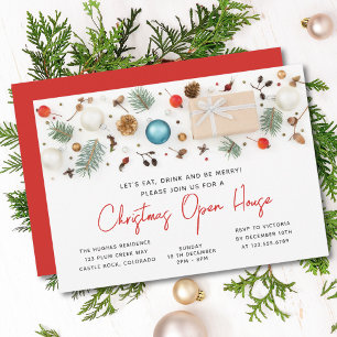 Convites Férias Festivas de inverno do Natal Moderno Open H