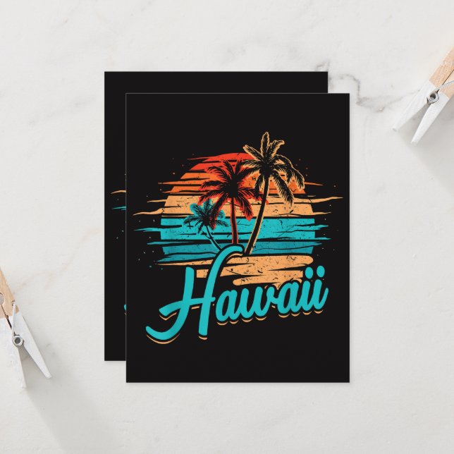 Convites Férias Tropicais nas Ilhas Havaianas (Frente/Verso In Situ)