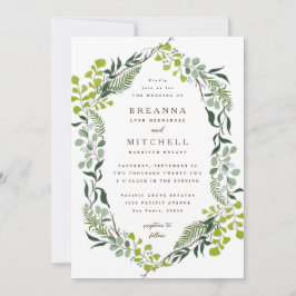 Convites Fern Eucalyptus Greenery Wedding Escrito À Mão