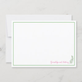 Convites Fern Verde, Rosa e Branco Personalizado