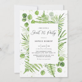 Convites Ferns de Aquarela e Eucalyptus Frame Sweet 16 Part