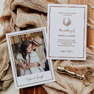 Convites Ferradura Floral Foto Casamento Western