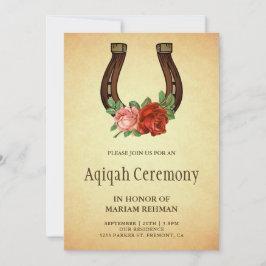 Convites Ferradura Floral Rústica Country Aqiqah