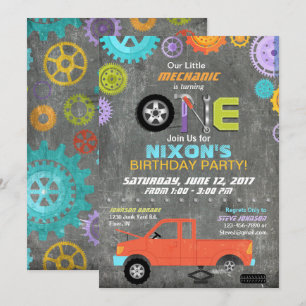 Convites Ferramentas de engrenagens mecânicas de carro Ani