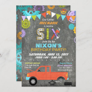 Convites Ferramentas de engrenagens mecânicas de carro Aniv