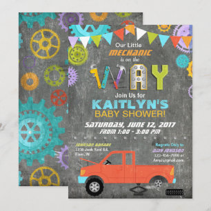 Convites Ferramentas Mecânicas De Lâminas De Carro Chá de f