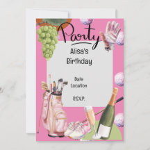 Ferro de golfe com bola em cor-de-rosa para golfe