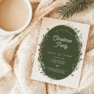 Convites Fesage Foliage Wreath Frame de Natal