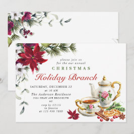 Convites FEST Poinsettia Férias Férias Filha de Natal