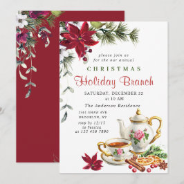 Convites FEST Poinsettia Férias Férias Filha de Natal