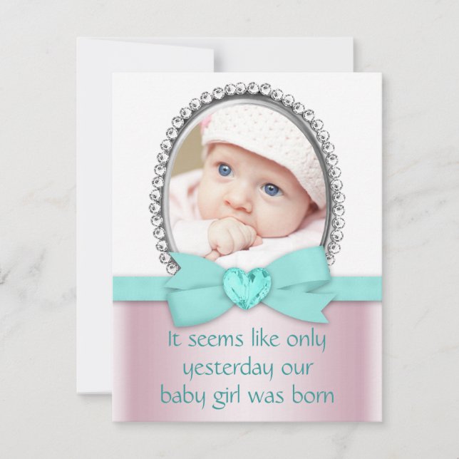 Convites Festa 16 de Azul Rosa e Teal (Frente)