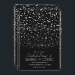 Convites Festa 16 Doce de Confetti Preto e Prata<br><div class="desc">Personalizar para o seu evento!</div>