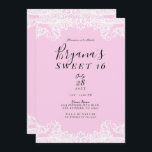 Convites Festa 16 elegante e elegante Lace Cor-de-Rosa e Br<br><div class="desc">Personalizar para qualquer evento</div>