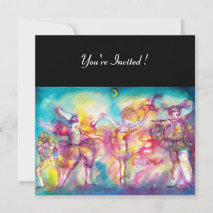 Convites FESTA À FANTASIA, Máscaras de Mardi Gras, Dança, M