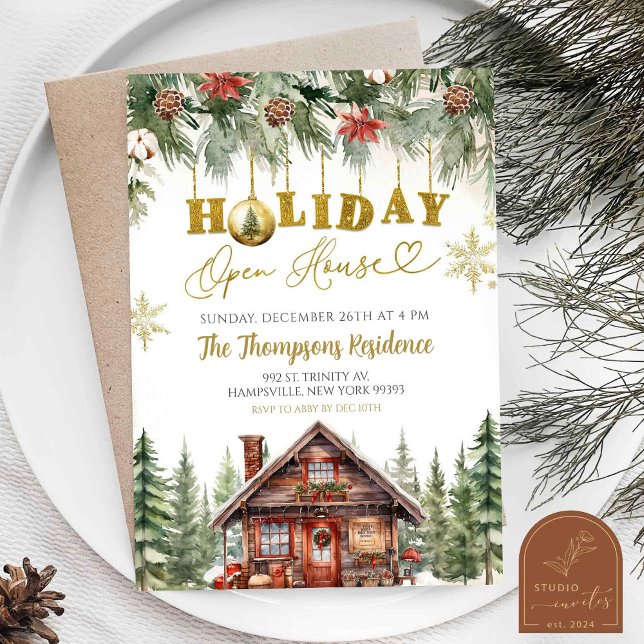 Convites Festa Aberta de Natal de inverno (Criador carregado)