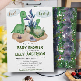 Convites Festa adorável de dinossauros! Raio! Chá de Bebê