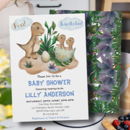 Convites Festa adorável de dinossauros! Raio! Chá de Bebê