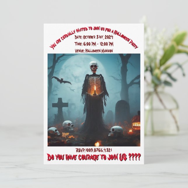 Convites Festa Adulta de Halloween (Em pé/Frente)