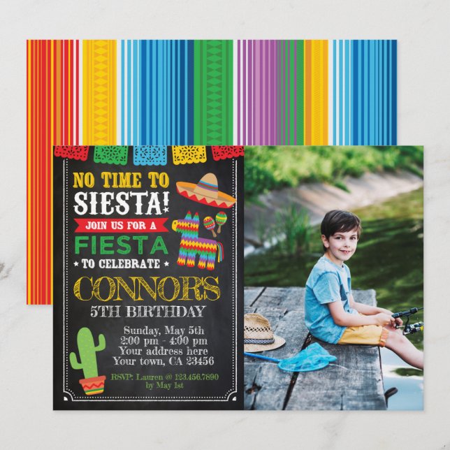 Convites Festa, aniversário de Cinco de Mayo (Frente/Verso)