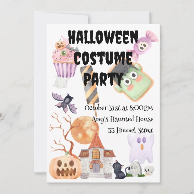 Convites Festa Anual de Figuras de Halloween (Frente)