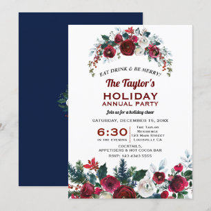 Convites Festa Anual de Natal Floral de Pinheiro Borgonha