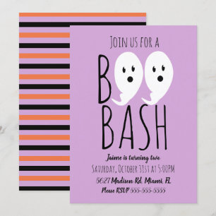 Convites Festa Assustadora de Halloween com Fantasmas Boo M