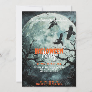 Convites Festa Assustadora de Halloween das Aves Negras da 