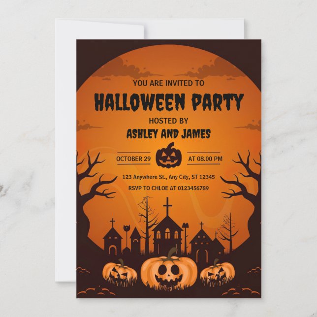 Convites Festa Assustadora do Halloween (Frente)