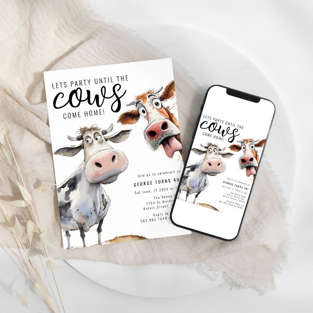 Convites Festa Até que as Vacas Voltem para Casa | Festa de (Criador carregado)