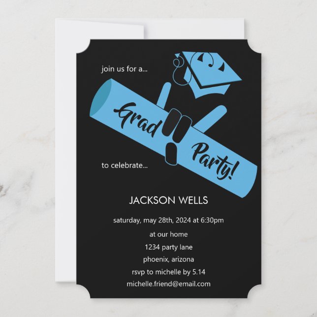 Convites Festa! Azul (Frente)