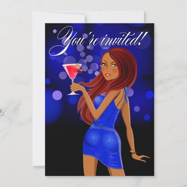 Convites Festa azul do Partido para Qualquer Propósito (Frente)