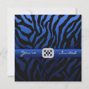 Convites Festa Azul Zebra da Marinha Real