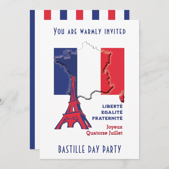 Convites Festa BASTILLE DAY (Frente/Verso)
