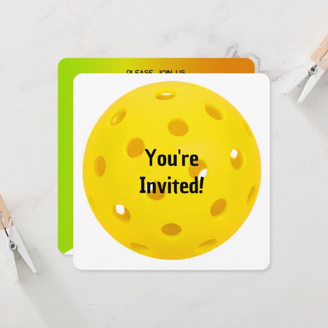 Convites Festa Birthday Pickleball (Frente/Verso In Situ)