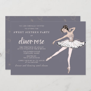 Convites Festa Blush Pink Ballerina Sweet 16