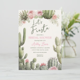 Convites Festa Boho cacto, flor Chá de Bebê de Noiva