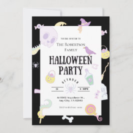 Convites Festa bonito do Pastel Halloween