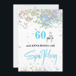 Convites *~* Festa Branca de Espumantes de 60 Anos<br><div class="desc">* 60.º Genérica Melhorada Energeticamente (EDIT AGE, se necessário) Convite de aniversário Esfestivo Feminina em Esfregaço. Este design é muito leve em vibração com o Rainbow Glitter e um divertido Script de Na moda Moderno. A cor de fundo é BRANCO. As cores do confete brilhante são pastel ombre. Este 60.º...</div>