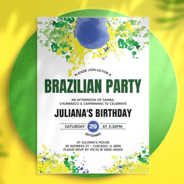 Convites Festa Brasileira (Brazilian party invitation elegant, modern and best of all, without cliches.)