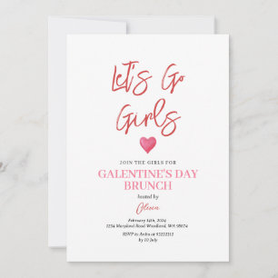 Convites Festa Brunch Jantar do Dia de Galentine Rosa Dia d