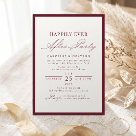 Convites Festa Burgundy Typography Felizes Para Sempre