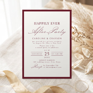 Convites Festa Burgundy Typography Felizes Para Sempre