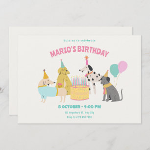 Convites Festa Cachorro Colorido Cores Colorido Cores de An