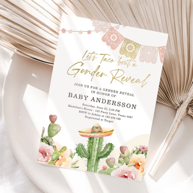 Convites Festa Cacto Aquarela Revelação do Sexo do Bebê  (Criador carregado)