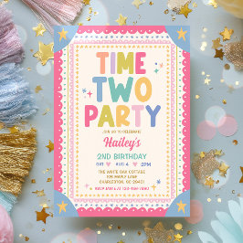 Convites Festa Caprichosa Menina 2 Anos Time Two Party