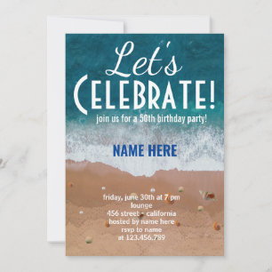 CONVITES FESTA CELEBRAR PRAIA MAR OCEANO PERSONALIZADA