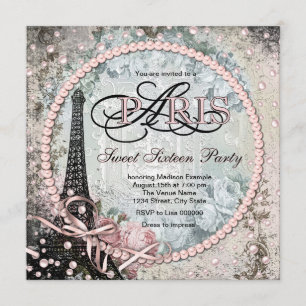 Convites Festa Chic Paris Sweet 16