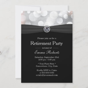 Convites Festa Chic Silver e Black Diamond